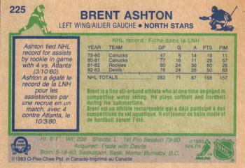 1983-84 O-Pee-Chee #225 Brent Ashton Back