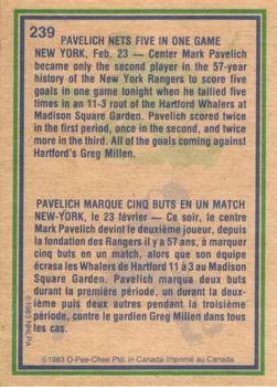 1983-84 O-Pee-Chee #239 Mark Pavelich Back