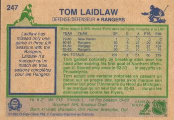 1983-84 O-Pee-Chee #247 Tom Laidlaw Back