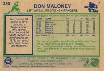 1983-84 O-Pee-Chee #250 Don Maloney Back