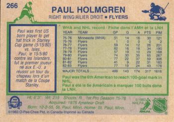 1983-84 O-Pee-Chee #266 Paul Holmgren Back