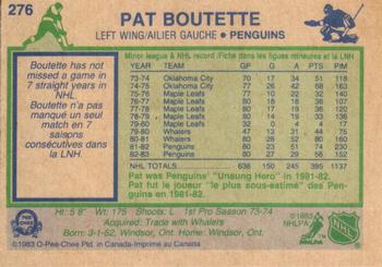 1983-84 O-Pee-Chee #276 Pat Boutette Back