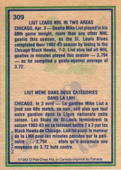 1983-84 O-Pee-Chee #309 Mike Liut Back