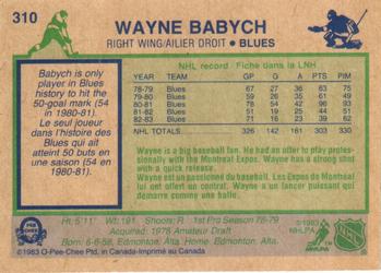 1983-84 O-Pee-Chee #310 Wayne Babych Back