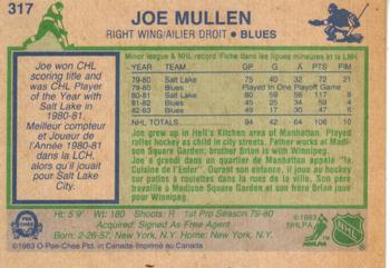 1983-84 O-Pee-Chee #317 Joe Mullen Back