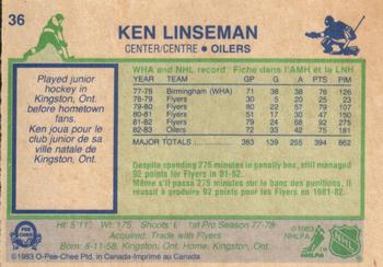 1983-84 O-Pee-Chee #36 Ken Linseman Back