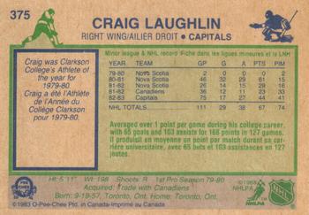 1983-84 O-Pee-Chee #375 Craig Laughlin Back