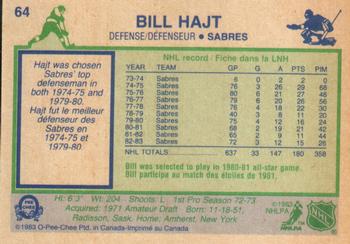 1983-84 O-Pee-Chee #64 Bill Hajt Back