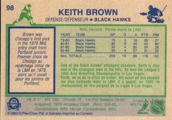 1983-84 O-Pee-Chee #98 Keith Brown Back