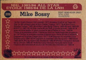 1984-85 O-Pee-Chee #209 Mike Bossy Back