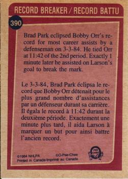1984-85 O-Pee-Chee #390 Brad Park Back