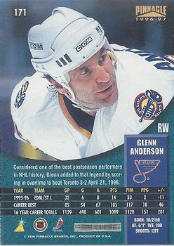 1996-97 Pinnacle - Foil #171 Glenn Anderson Back