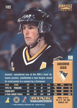 1996-97 Pinnacle - Rink Collection #102 Jaromir Jagr Back