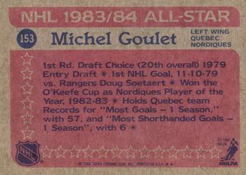 1984-85 Topps #153 Michel Goulet Back