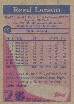 1984-85 Topps #44 Reed Larson Back