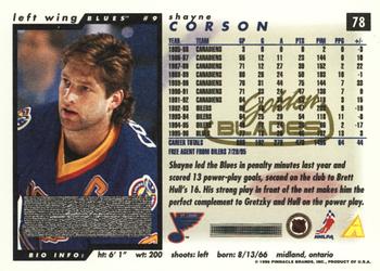 1996-97 Score - Golden Blades #78 Shayne Corson Back