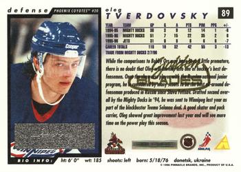 1996-97 Score - Golden Blades #89 Oleg Tverdovsky Back