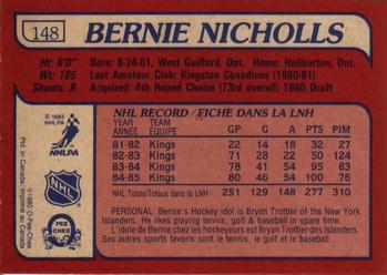 1985-86 O-Pee-Chee #148 Bernie Nicholls Back