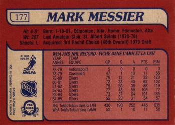 1985-86 O-Pee-Chee #177 Mark Messier Back