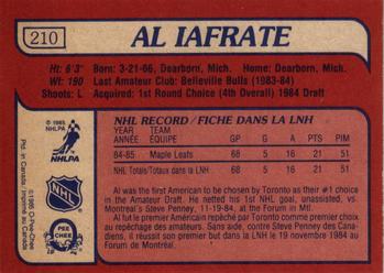 1985-86 O-Pee-Chee #210 Al Iafrate Back
