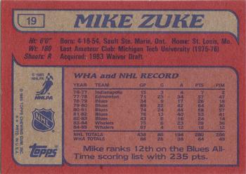 1985-86 Topps #19 Mike Zuke Back