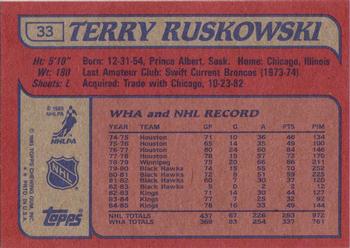 1985-86 Topps #33 Terry Ruskowski Back