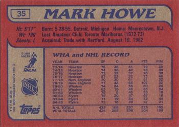 1985-86 Topps #35 Mark Howe Back