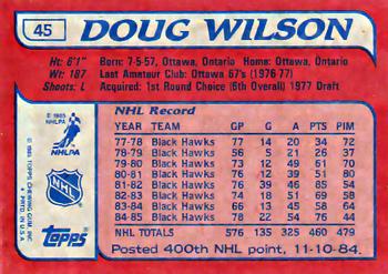1985-86 Topps #45 Doug Wilson Back
