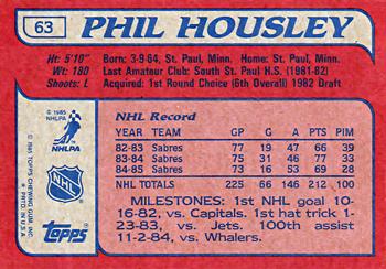 1985-86 Topps #63 Phil Housley Back