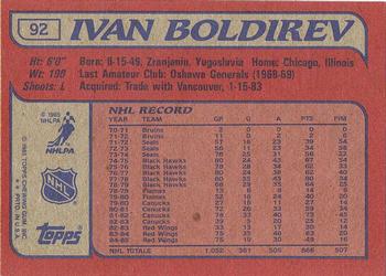 1985-86 Topps #92 Ivan Boldirev Back