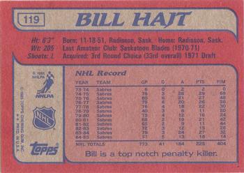 1985-86 Topps #119 Bill Hajt Back