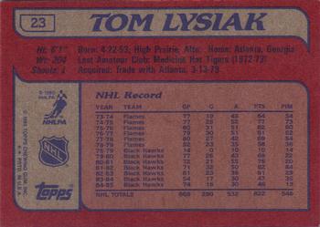 1985-86 Topps #23 Tom Lysiak Back