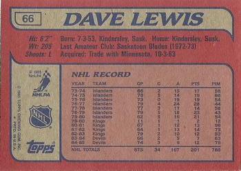 1985-86 Topps #66 Dave Lewis Back