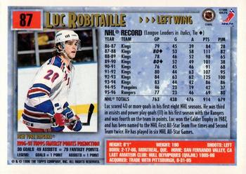 1996-97 Topps NHL Picks - O-Pee-Chee #87 Luc Robitaille Back