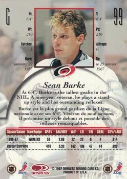 1997-98 Donruss Canadian Ice - Dominion Series #99 Sean Burke Back