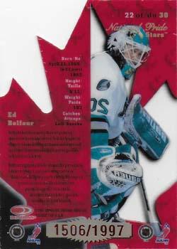 1997-98 Donruss Canadian Ice - National Pride #22 Ed Belfour Back