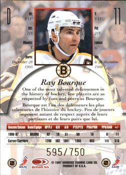 1997-98 Donruss Canadian Ice - Provincial Series #11 Ray Bourque Back
