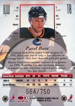 1997-98 Donruss Canadian Ice - Provincial Series #18 Pavel Bure Back