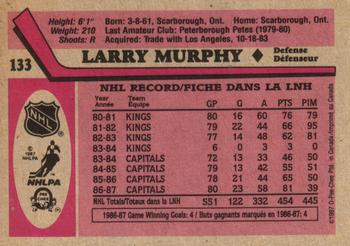 1987-88 O-Pee-Chee #133 Larry Murphy Back