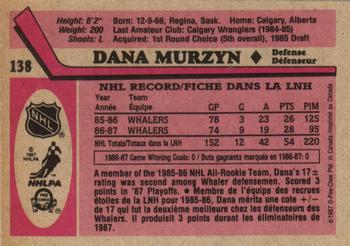 1987-88 O-Pee-Chee #138 Dana Murzyn Back