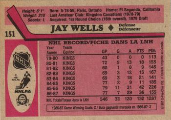 1987-88 O-Pee-Chee #151 Jay Wells Back