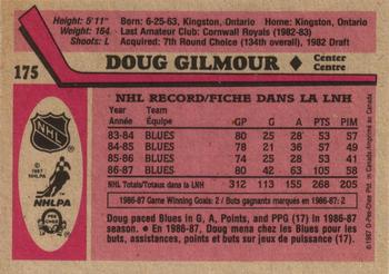 1987-88 O-Pee-Chee #175 Doug Gilmour Back