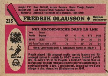 1987-88 O-Pee-Chee #225 Fredrik Olausson Back
