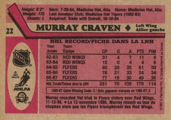 1987-88 O-Pee-Chee #22 Murray Craven Back