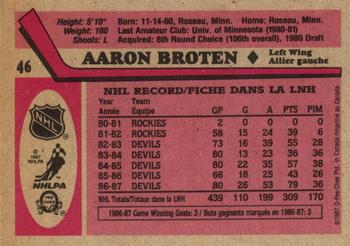 1987-88 O-Pee-Chee #46 Aaron Broten Back