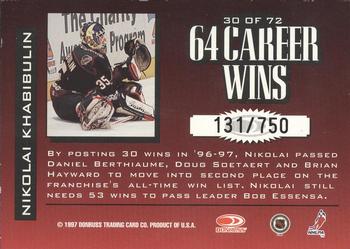 1997-98 Donruss Limited - Fabric of the Game #30 Nikolai Khabibulin Back