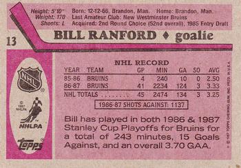1987-88 Topps #13 Bill Ranford Back