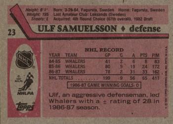 1987-88 Topps #23 Ulf Samuelsson Back