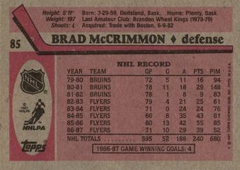 1987-88 Topps #85 Brad McCrimmon Back