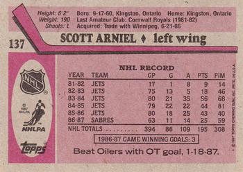 1987-88 Topps #137 Scott Arniel Back